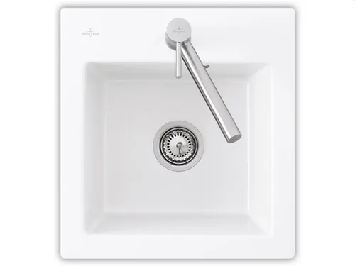 Villeroy & Boch Subway 45 XS Weiß (alpin) - Keramikspüle mit Handbetätigung - Elegante Einbauspüle aus Keramik, passend für Unterschränke ab 45 cm. Dank der ceramicplus-Beschichtung besonders pflegeleicht und hygienisch.