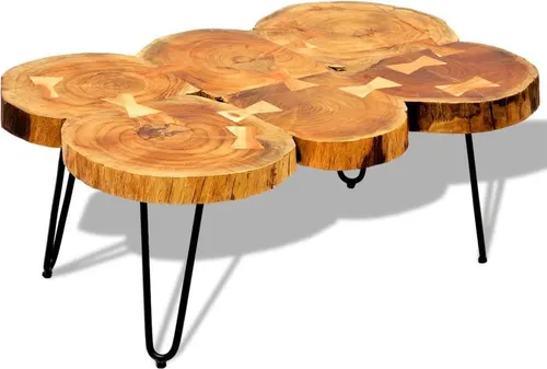 Maison Exclusive Couchtisch 35 cm aus 6 Baumscheiben Massivholz Akazie