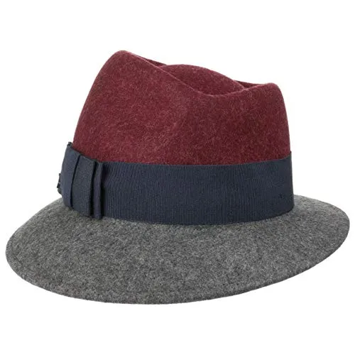 LIERYS Asym Twotone Wollfilzhut Trilby Damen - Eleganter Damenhut aus 100% hochwertigem Wollfilz, perfekt für Herbst und Winter. Mit modischer Schleife und vielseitiger Einheitsgröße, ideal für jeden Look.