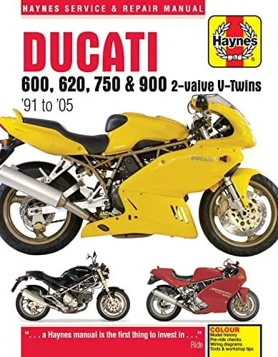 Ducati 600, 620, 750 & 900 2-valve V-Twins Reparaturhandbuch - DIY Heimwerken: Umfassendes Haynes Reparaturhandbuch für 2-Ventil V-Twins von Ducati, ideal für DIY-Enthusiasten und Motorradliebhaber.