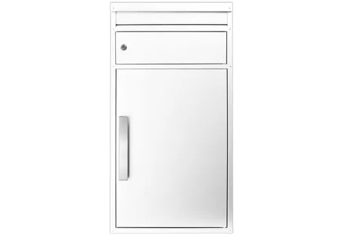 SafePost Paketbriefkasten 65M in Weiß (RAL 9010) - Moderner Paketbriefkasten für alle Paketdienste, geräumig mit 60 Litern Volumen und sicherem Entnahme-Mechanismus. Ideal für jeden Haushalt.