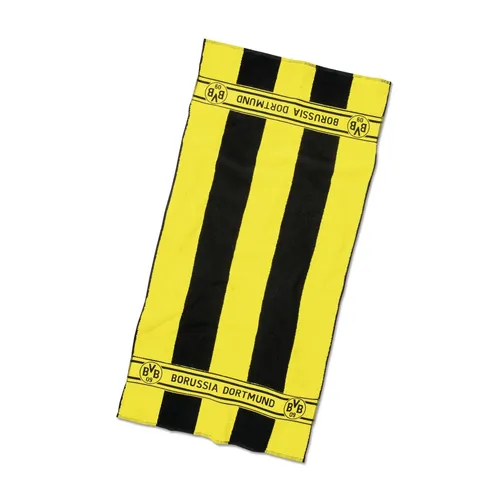 Borussia Dortmund BVB-Duschtuch mit Blockstreifen (140 x 70 cm) - Sportfan Badprodukte, 100% Baumwolle und stylisches Blockstreifen-Muster, perfekt um Ihre Verbundenheit zur Stadt und zur Mannschaft zu zeigen.