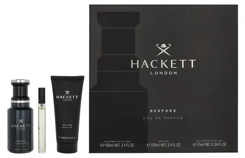 Hackett Bespoke Geschenkset EdP 100ml + Shower Gel 100ml + Travel Spray 10ml - Herren Geschenkset mit elegantem Eau de Parfum und Duschgel, ideal für den modernen Mann, der Stil und Frische schätzt.