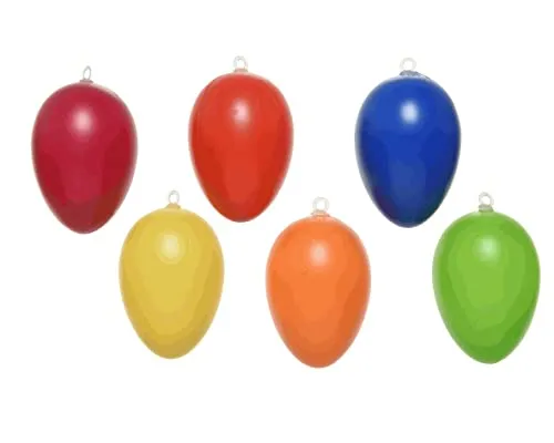 Ostereier zum Aufhängen 6cm x 20 Stück Kunststoff Deko Eier Plastikeier Hängedeko Osterdeko Set