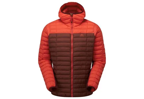 Mountain Equipment Particle Hooded Mens Jacket XXL - Feuerrot - Herren Isolationsjacke für Skitouren, aus 100% recyceltem Material, winddicht und leicht, ideal als warme Midlayer oder Außenschicht bei kühleren Bedingungen.