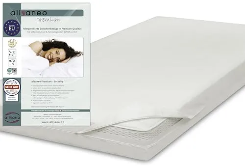 allsaneo Premium Allergiker Matratzenbezug 180x200x20 cm | Allergie Bezug extra weich und leicht | Anti Milben Encasing | Milbenschutz | allergendichter Zwischenbezug | TÜV geprüft