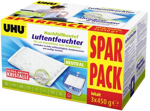 UHU Luftentfeuchter Nachfüllbeutel Sparpack 3 x 450 g von UHU