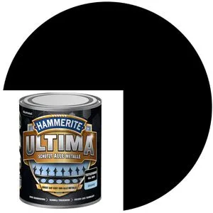 HAMMERITE Metallschutz-Lack ULTIMA Tiefschwarz Glänzend 750ml - Langlebiger Rostschutz - Hammerite Metall-Schutzlack ULTIMA in Tiefschwarz, glänzend. Ideal für den langfristigen Schutz von Metalloberflächen vor Rost und Witterungseinflüssen.