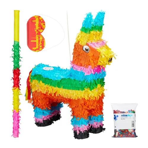 Bunte Lama Piñata 0,2 kg für Kindergeburtstage von Relaxdays