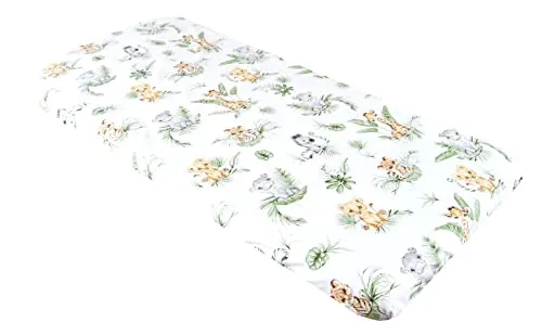 BABYLUX Baby Spannbettlaken für Kinderbett - 100% Baumwolle,60x120 / 70x140 cm weich und bequem, passend für alle Standardmatratzen, (124. Africa_Tiere, 60x120cm)