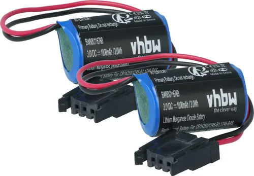 vhbw 2x Akku kompatibel mit Allen Bradley D-2/17, B-2/17, B-2/16, A-2/17, A-2/16, C-2/16, D-2/16, C-2/17 Steuereinheit (1000 mAh, 3 V, Li-MnO2)
