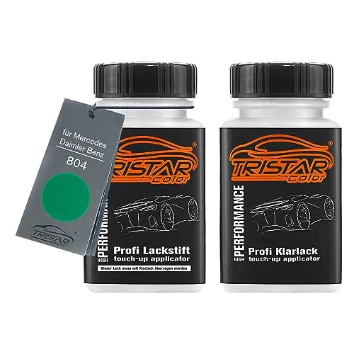 TRISTARcolor Autolack Lackstift Set für Mercedes/Daimler Benz 804 Minzgrün Basislack Klarlack je 50ml