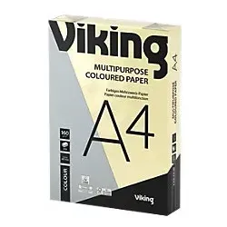Viking DIN A4 Farbiges Papier Gelb 160g/m2 250 Blatt von Viking