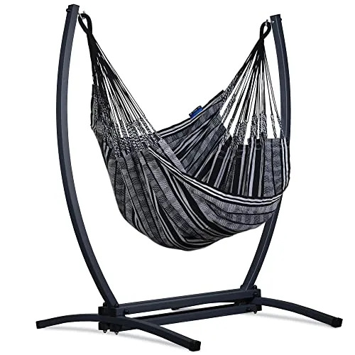 Potenza Pereira L/XL Hängesessel mit Gazela Gestell I Hängestuhlgestell max 160kg (Zebra, L)