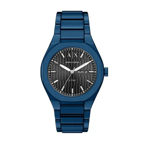 Armani Exchange Herren 42MM Blaue Edelstahl Uhr, AX4299