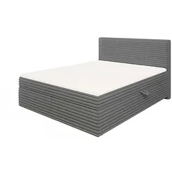 S-STYLE Boxbett Cord mit Stauraum und Topper H3 Neo - grau - Das S-STYLE Boxbett Cord kombiniert modernen Komfort mit praktischem Stauraum. Ideal für Schlafzimmer, mit hochwertigem Topper für erholsamen Schlaf. Maße: B: 165 cm, H: 110 cm. Entdecken Sie die hohe Materialqualität!