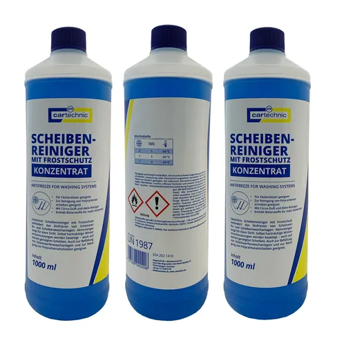 3x 1L cartechnic Scheibenreiniger mit Frostschutz-Konzentrat Scheibenfrostschutz
