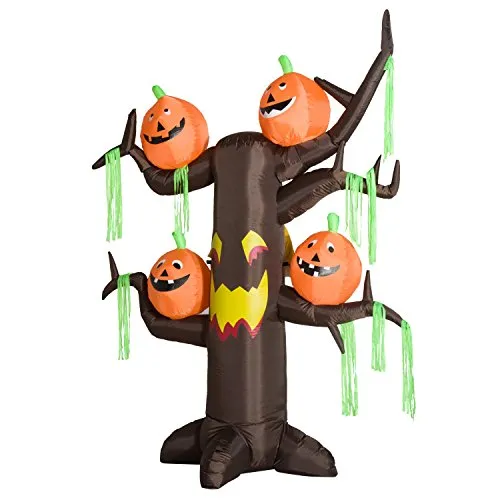 HOMCOM Aufblasbarer Spukbaum mit LED für Halloween
