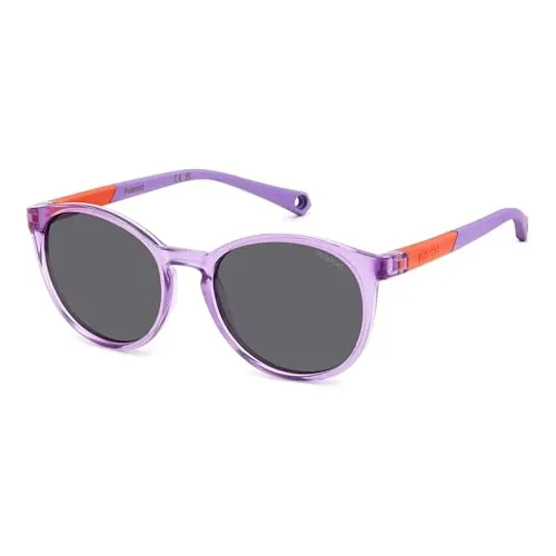 Polaroid PLD 8059/S Unisex-Sonnenbrille - Sportbrillen | Stylische lila Vollrand-Sonnenbrille mit grauen Gläsern für optimalen UV-Schutz und trendiges Design.
