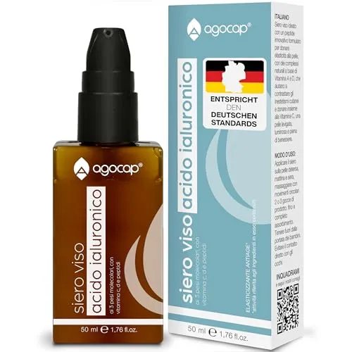 Hyaluronsäure für das Gesicht - Gesichtsserum mit Vitamin C, Retinol für das Gesicht und Vitamin D. Gesichtsserum Hyaluronsäure, Anti-Falten 50 ml, ideal für Ihre Hautpflege. Reine Hyaluronsäure
