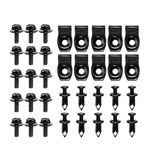 Mansso Gooacc GRC-70 35 Stück Motor-Unterabdeckung, Spritzschutz, Karosserie, Bolzen, Stoßstange, Schutzblech, Halterung, Nieten-Clips