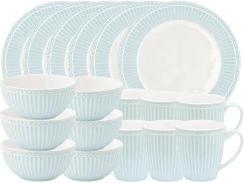 Greengate Frühstücks-Set Alice 18tlg in Blau in blau von GreenGate