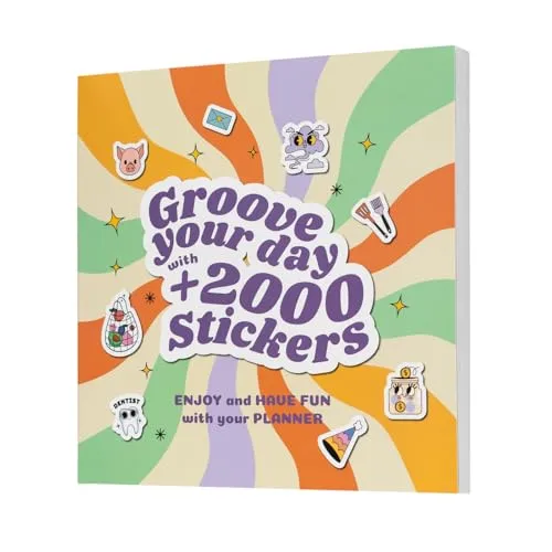 Grupo Erik Stiker Set Groove Your Day Stikerheft mit mehr als 2000 Aufkleber - Kleines Buch mit Aufkleber zum Organisieren und zum Dekorieren