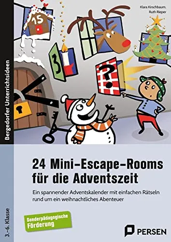 Mini-Escape-Rooms für die Adventszeit - Sopäd - Spielzeug-Adventskalender mit 24 spannenden Mini-Escape-Rooms, ideal für die 3. bis 6. Klasse, die das Rätseln und Teamarbeit fördert.