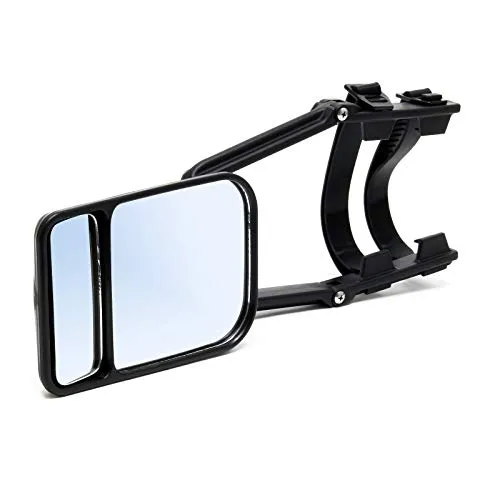Wiltec Wohnwagenspiegel eckig universal Außenspiegel für Wohnwagen und Caravan mit Gummiriemen, Flach- und Konvexspiegel