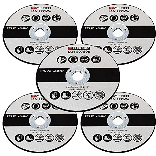 Parkside Schleifscheibe 5x Trennschreibe für Parkside Akku Winkelschleifer PWSA 12 B1 LIDL IAN 351903 Akku Handwerkzeug Hand Winkelschleifer Schleifscheiben Parkside (5er Set)