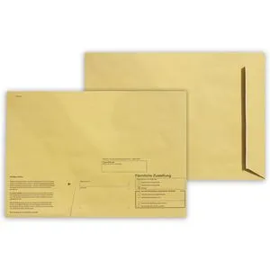 RNK Briefumschläge 2042/50 - Recyclinggelb C4, haftklebend - Sonstige, umweltfreundliche Umschläge aus 100g/m² Recyclingpapier. Ideal für förmliche Zustellungen mit Einstecköffnung für Zustellungsurkunden. 50 Stück pro Packung.
