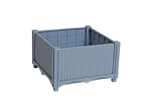 ESTEXO Hochbeet Blumenbeet Gemüsebeet 40x40x26 cm Pflanzbeet Polyrattan Grau