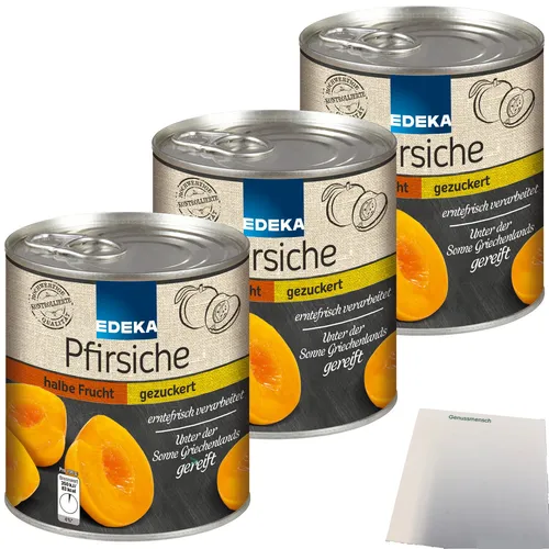 Edeka Pfirsiche halbe Frucht erntefrisch verarbeitet 3x820g Dose usy Block