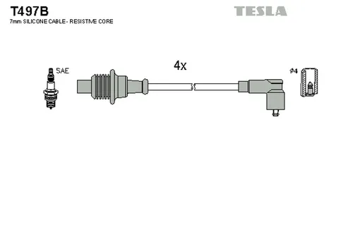 Tesla Zündleitungssatz T497B von Tesla