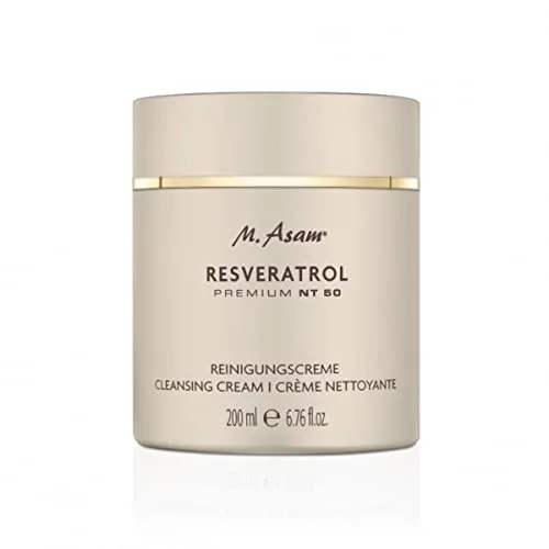 M. Asam RESVERATROL PREMIUM NT50 Reinigungscreme (200 ml) - entfernt schonend & gründlich Unreinheiten, Schmutz & Make-up, für einen klaren & wachen Teint, vegan