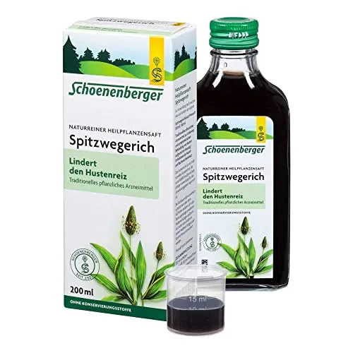 Schoenenberger Spitzwegerichsaft 200 ML - Naturreiner Saft aus Spitzwegerich, ideal für die tägliche Unterstützung der Pflege. Ohne Konservierungsstoffe, frisch und natürlich.