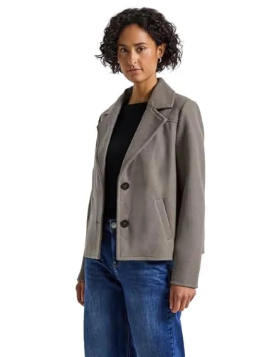 Street One Damen 1005340 Kurze Cosy Reversjacke, Sandy Mocca Mel, 46