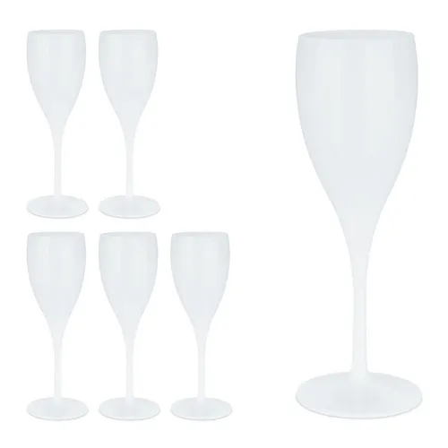 Sektgläser 6 Stück, Mehrweg Prosecco Gläser Set, Champagnergläser Kunststoff