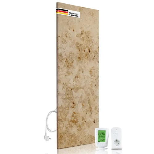 Marwona Marmor Infrarotheizung 800 Watt mit Digitalthermostat - Energiesparende Marmor Infrarotheizung für Räume von 10 bis 25m². Inklusive Funk-Thermostat, hoher Wirkungsgrad und 5 Jahre Garantie. Made in Germany.