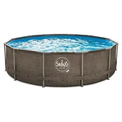 Produktbild Frame-Pool rund 549 x 132 cm in Rattanoptik