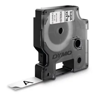 Dymo D1 Vinyl-Schriftband HP schwarz/weiß 12 mm x 5,5m von DYMO