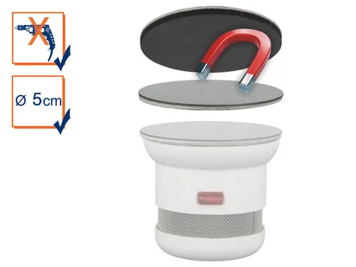 Produktbild Smartwares 10.018.33 Magnetbefestigungsset für Rauchmelder RMAG3, Stahl, Silber, Weiß