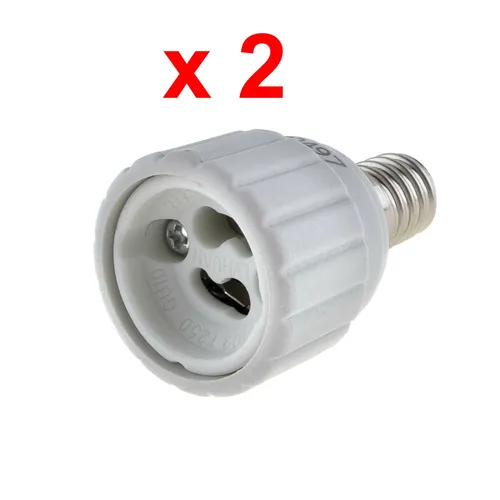  Adapter Lampensockel E14 auf GU10  Fassung Sockel Glühbirne Lampe 2 x