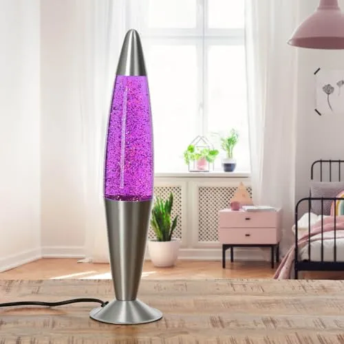 EASYLIGHT Lavalampe Glitter Violett 42 cm