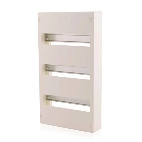 Intratec Sicherungskasten 3-reihig, IP30 – Aufputz Kleinverteiler für 36 Module, kleiner Verteilerkasten für Innenräume, 463 x 250 x 70 mm, Weiß