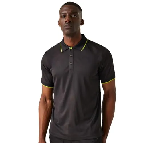 Regatta Professionelles Herren-Poloshirt, kurzärmelig, Schwarz/Grün