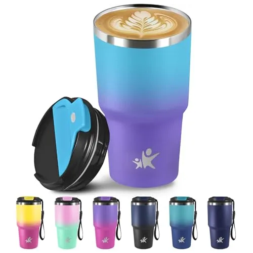 Grsta Thermosbecher, Isolierbecher, 20oz Kaffeebecher to go, Vakuum-Isoliert mit Deckel, Thermobecher Auslaufsicher, Kaffeebecher to go aus Edelstahl, Kaffee Thermobecher für Kaffee, Tee
