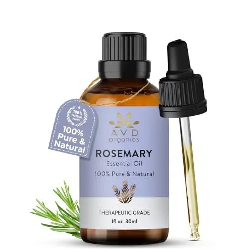 AVD ORGANICS Rosmarinöl haare – 100% reines und natürliches rosemary oil in therapeutischer Qualität | für Haare, Haut und Entspannung, – 1 fl. Unze