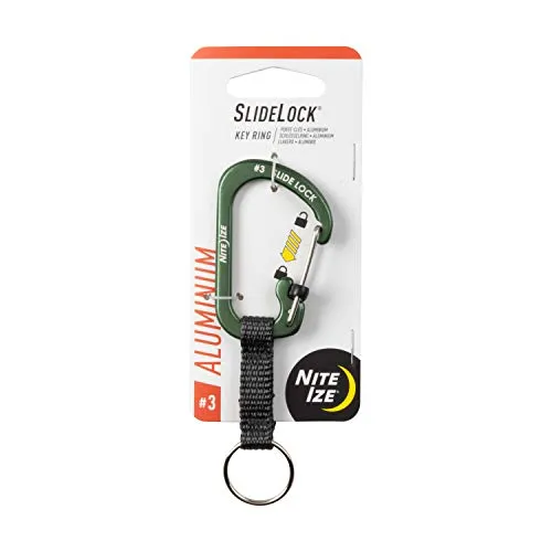 NiteIze SlideLock® Key Ring Aluminum - Olive