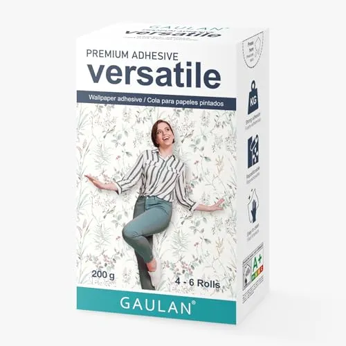 GAULAN Premium Adhesive VERSATILE: Pulverkleber für alle Arten von Tapeten, Standard, Vinyl und Vlies. Methylcellulose 200g Box